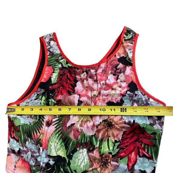 Jack Vintage Hawaiian Hibiscus Cutout Fit and Flare Dress Size 2 Red Black Green - Picture 10 of 10